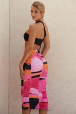 衣類 House of CB nolene マルチカラー シャーリング ミディスカート 0N8J1015 - Image 11