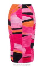 衣類 House of CB nolene マルチカラー シャーリング ミディスカート 0N8J1015 - Image 6