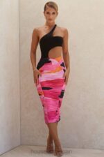 衣類 House of CB nolene マルチカラー シャーリング ミディスカート 0N8J1015 - Image 8