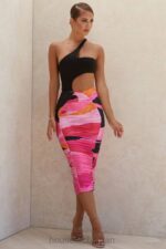 衣類 House of CB nolene マルチカラー シャーリング ミディスカート 0N8J1015 - Image 9