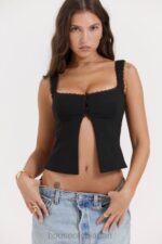 衣類 House of CB noura ブラックレーストリムトップ 0N8J664 - Image 10