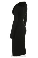 衣類 House of CB Raine ブラック フェイクファー トリム ドレス 0N8J317 - Image 6