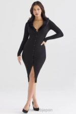 衣類 House of CB Raine ブラック フェイクファー トリム ドレス 0N8J317 - Image 8