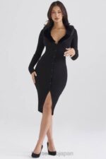 衣類 House of CB Raine ブラック フェイクファー トリム ドレス 0N8J317 - Image 9