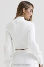 衣類 House of CB reeva ホワイト バルーン スリーブ リブ セーター 0N8J659 - Image 9