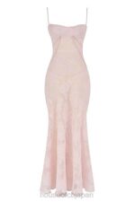 衣類 House of CB Seren ソフトピンクの花柄レースバックマキシドレス 0N8J366 - Image 7