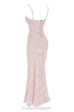 衣類 House of CB Seren ソフトピンクの花柄レースバックマキシドレス 0N8J366 - Image 8