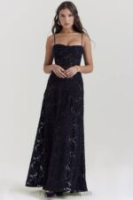衣類 House of CB Seren ブラックフローラルレースバックマキシドレス 0N8J126 - Image 6