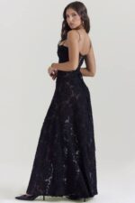 衣類 House of CB Seren ブラックフローラルレースバックマキシドレス 0N8J126 - Image 9