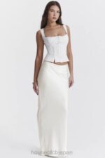 衣類 House of CB sydel ホワイトサテンバイアスカットマキシスカート 0N8J861 - Image 7