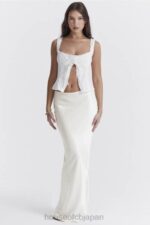 衣類 House of CB sydel ホワイトサテンバイアスカットマキシスカート 0N8J861 - Image 8