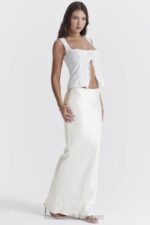 衣類 House of CB sydel ホワイトサテンバイアスカットマキシスカート 0N8J861 - Image 9