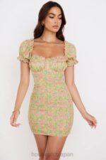 衣類 House of CB Tanaya ヴィンテージ フローラル パフスリーブ ミニドレス 0N8J538 - Image 6