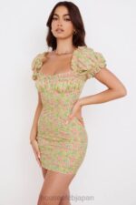 衣類 House of CB Tanaya ヴィンテージ フローラル パフスリーブ ミニドレス 0N8J538 - Image 9