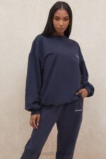 衣類 House of CB tommy ネイビー オーバーサイズ クルーネック スウェットシャツ 0N8J800 - Image 2