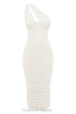 衣類 House of CB VALENTINA アイボリー アシンメトリーカットアウト ミディドレス 0N8J483 - Image 12