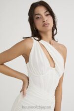 衣類 House of CB VALENTINA アイボリー アシンメトリーカットアウト ミディドレス 0N8J483 - Image 8