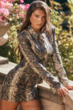 衣類 House of CB Vani スネークプリント フィットジャケット 0N8J1028 - Image 2