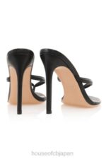 靴 House of CB lola ブラックレザーハイヒールトングサンダル 0N8J1080 - Image 7
