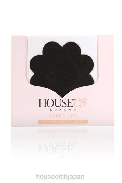 衣類 House of CB 黒の花型ニップルカバー 4 個セット 0N8J1321